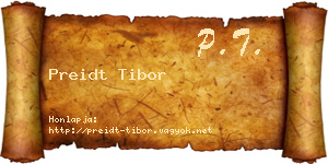 Preidt Tibor névjegykártya